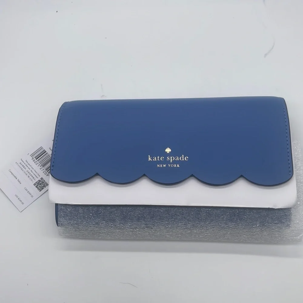 Kate Spade Gemma Cross Body Gold Chain Leather Fresh Blue NWT - Picture 7 of 12